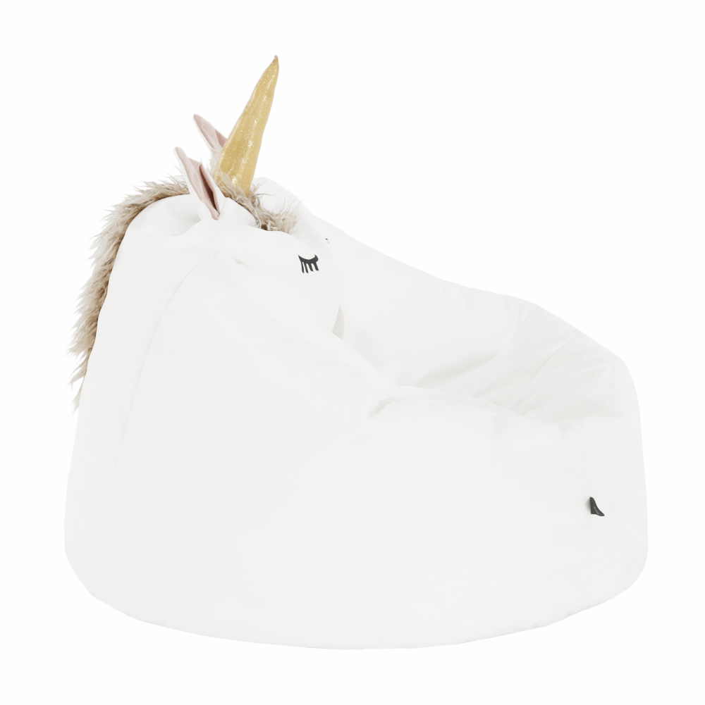 Fotoliu tip sac unicorn, alb, INOROG — imaginea 14