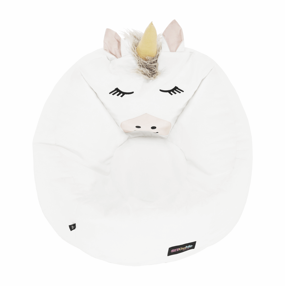 Fotoliu tip sac unicorn, alb, INOROG — imaginea 15