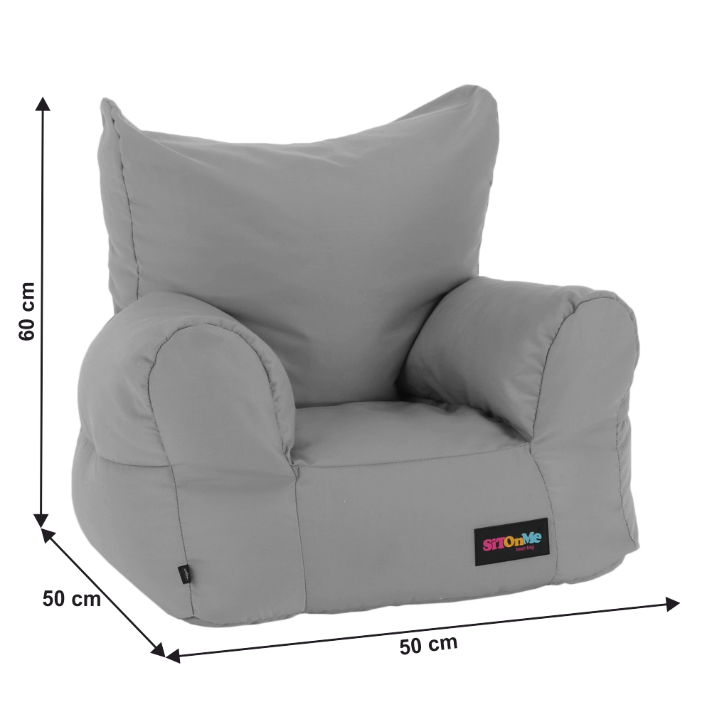 Fotoliu tip sac, material textil gri deschis, TAMPO — imaginea 3
