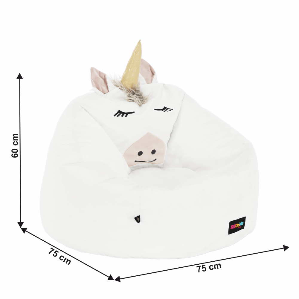 Fotoliu tip sac unicorn, alb, INOROG — imaginea 17