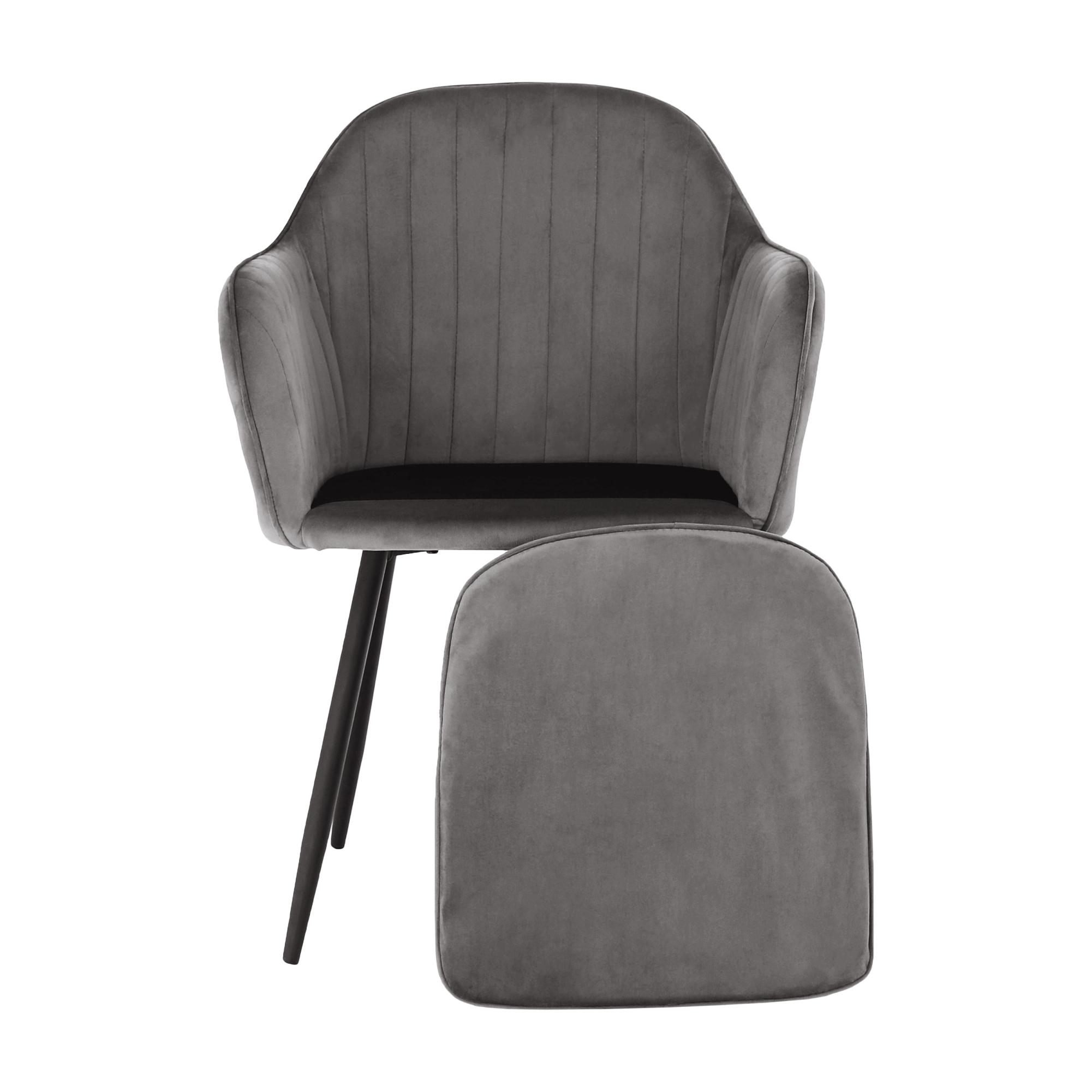 Fotoliu de design, tesatura catifea gri, ZIRKON — imaginea 17