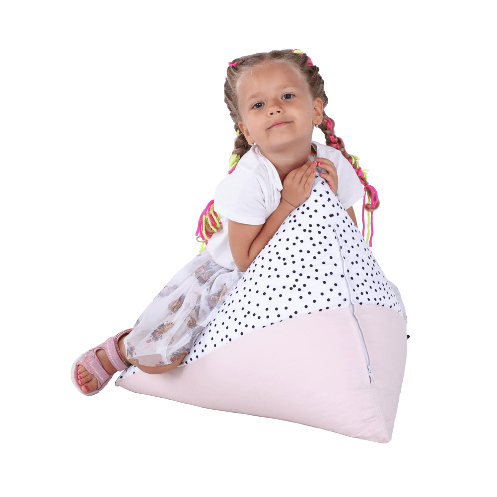 Fotoliu tip sac, alb/roz/gri, POMPOM — imaginea 19