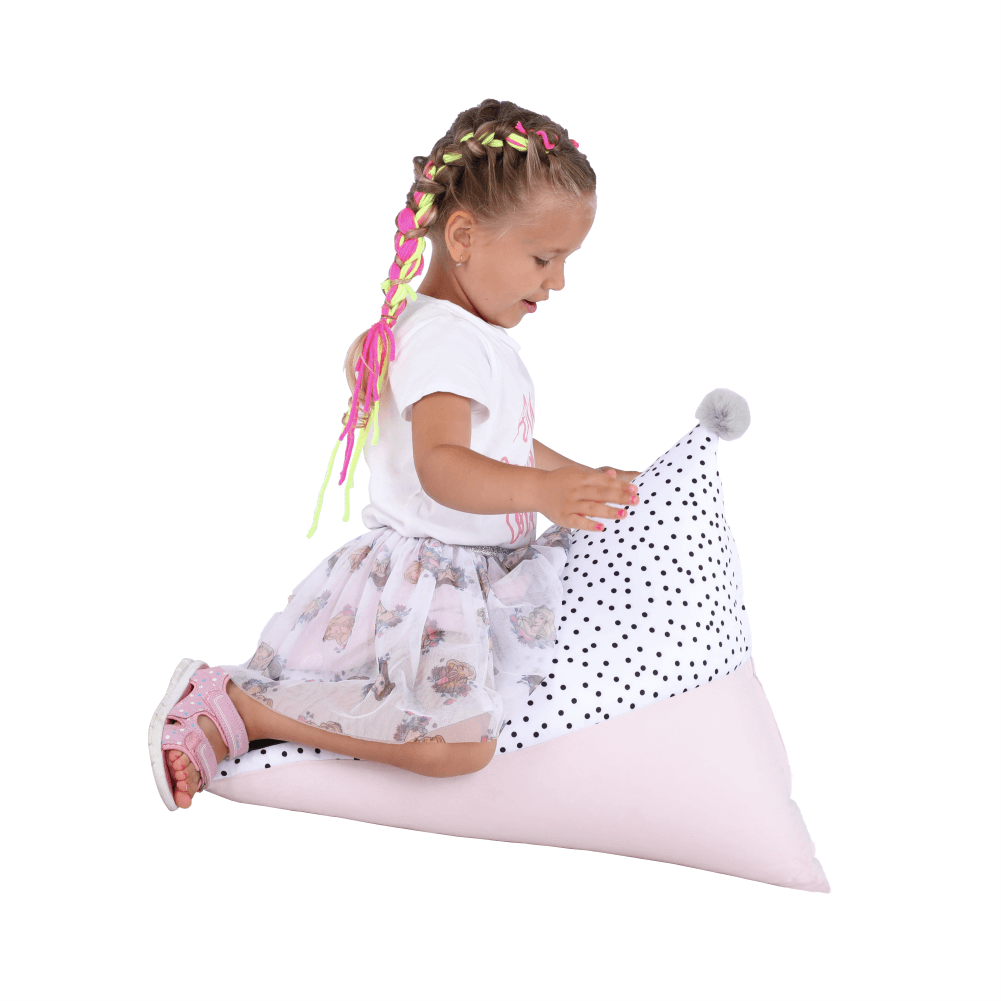 Fotoliu tip sac, alb/roz/gri, POMPOM — imaginea 20