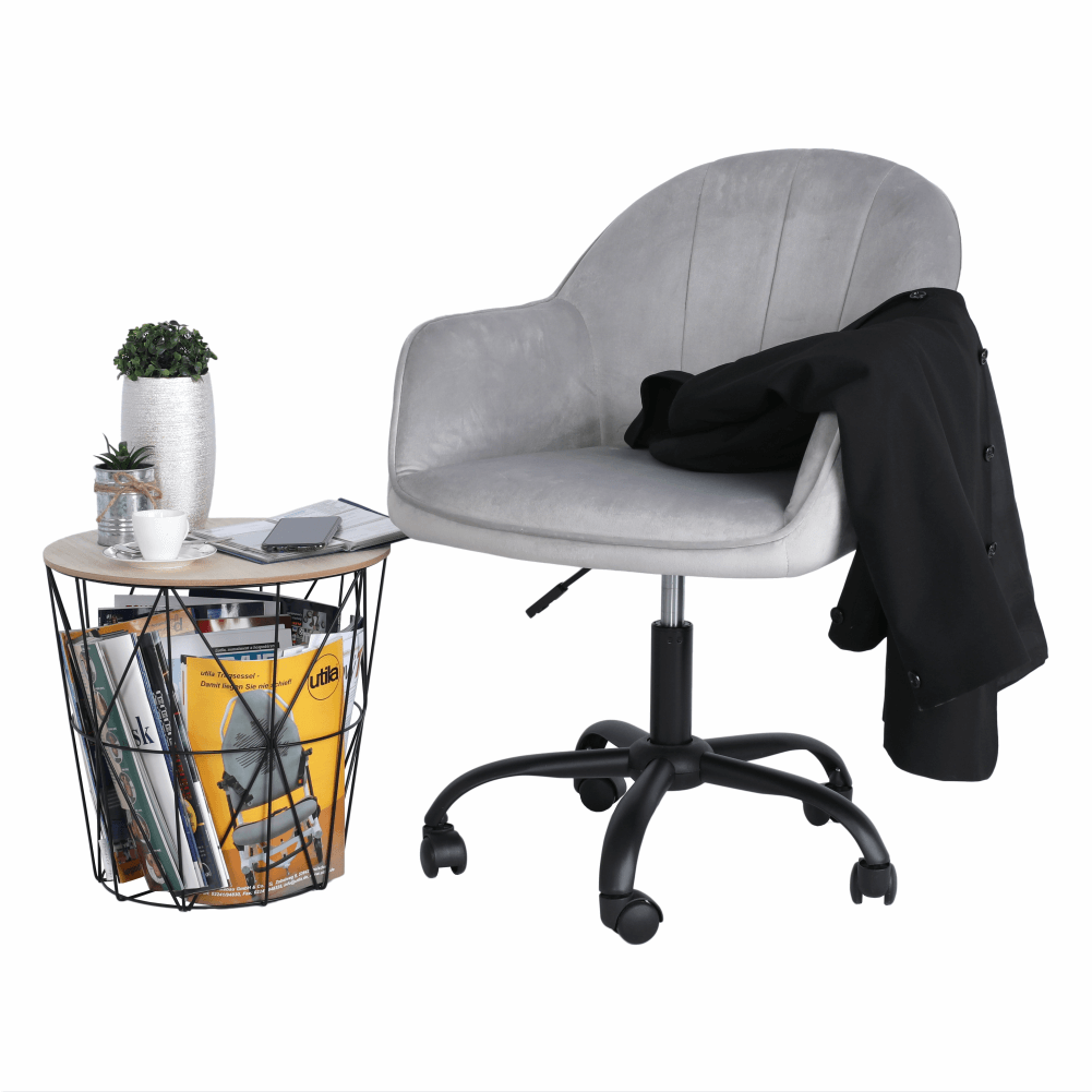 Scaun de birou, material textil din catifea — imaginea 2