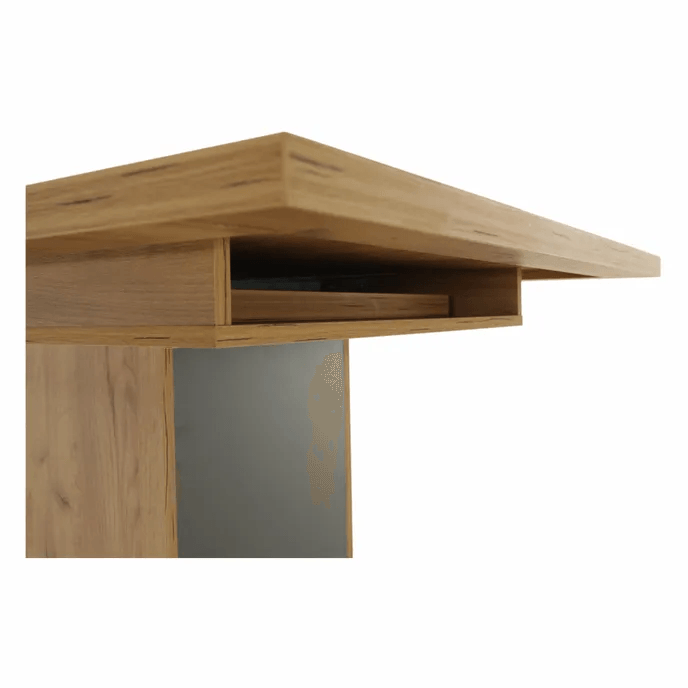 Masa dining, stejar craft auriu / grafit gri, 155-204x86 cm, FIDEL — imaginea 7