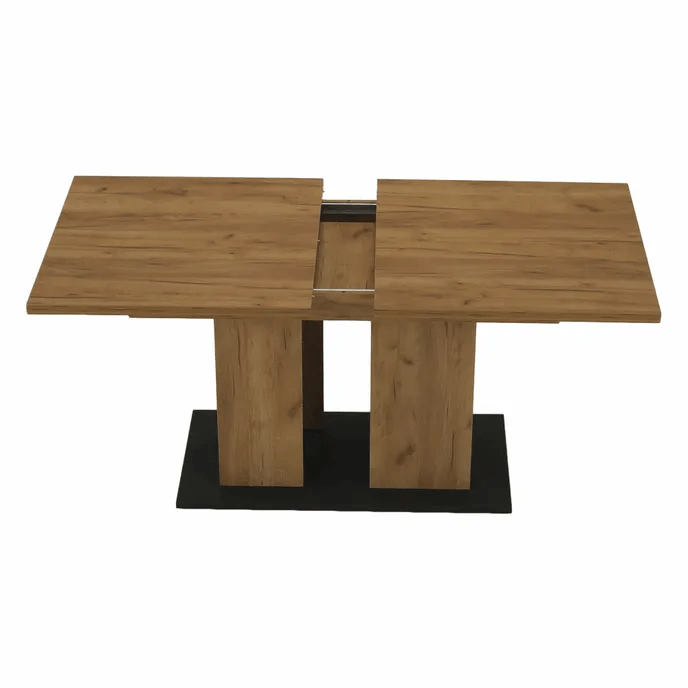 Masa dining, stejar craft auriu / grafit gri, 155-204x86 cm, FIDEL — imaginea 12