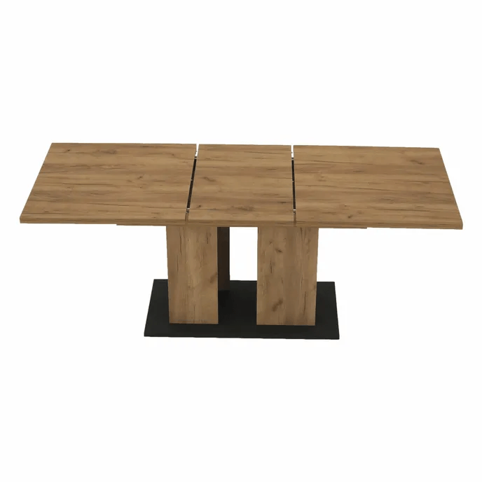 Masa dining, stejar craft auriu / grafit gri, 155-204x86 cm, FIDEL — imaginea 14