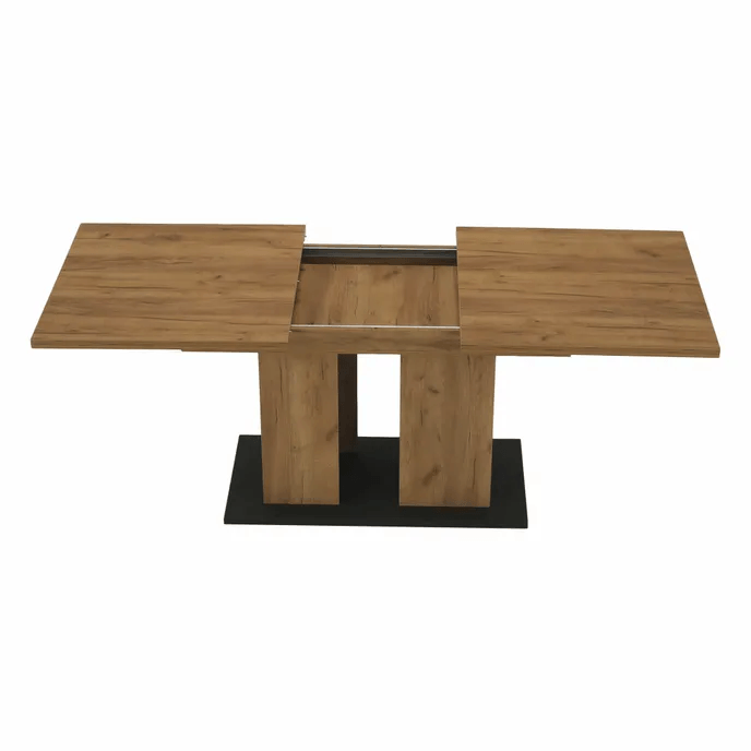 Masa dining, stejar craft auriu / grafit gri, 155-204x86 cm, FIDEL — imaginea 15