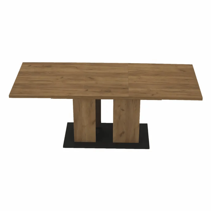 Masa dining, stejar craft auriu / grafit gri, 155-204x86 cm, FIDEL — imaginea 17