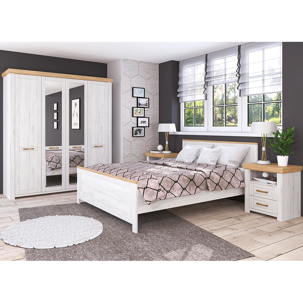 Dulap cu spatiu pt. umerase H, stejar craft auriu / stejar craft alb, SUDBURY — imaginea 2