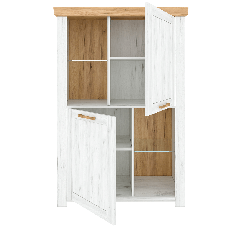 Vitrina C, stejar craft auriu / stejar craft alb, SUDBURY — imaginea 2