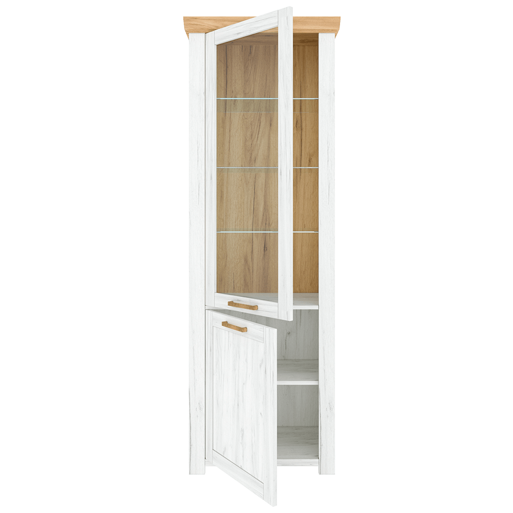 Vitrina A, stejar craft auriu / stejar craft alb, SUDBURY — imaginea 3