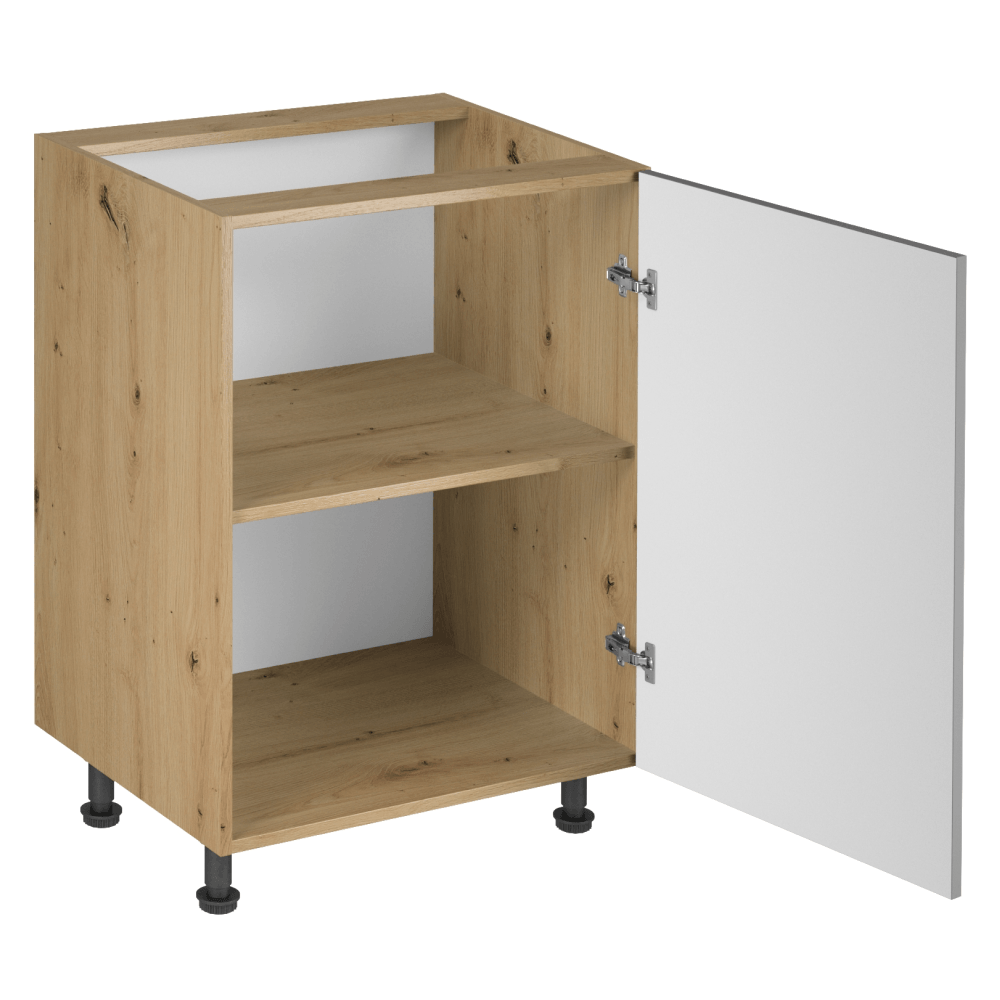 Dulap de jos, stejar artizanal / gri mat, universal, LANGEN D60 — imaginea 5