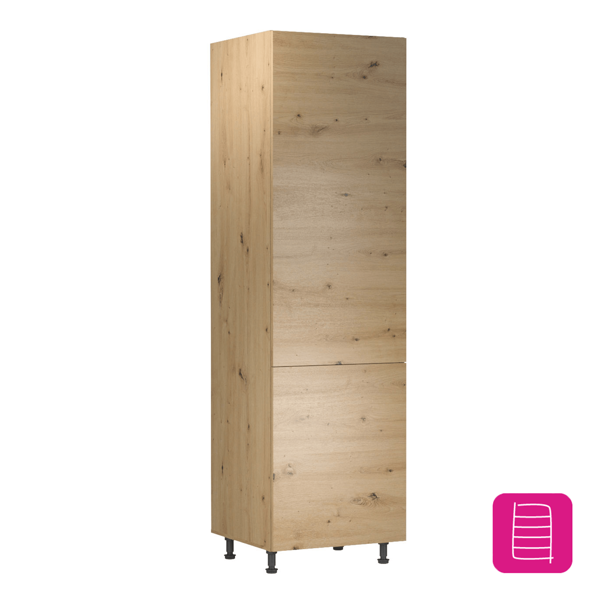 Dulap alimentar cu rafturi, stejar artizanal, universal, LANGEN D60R