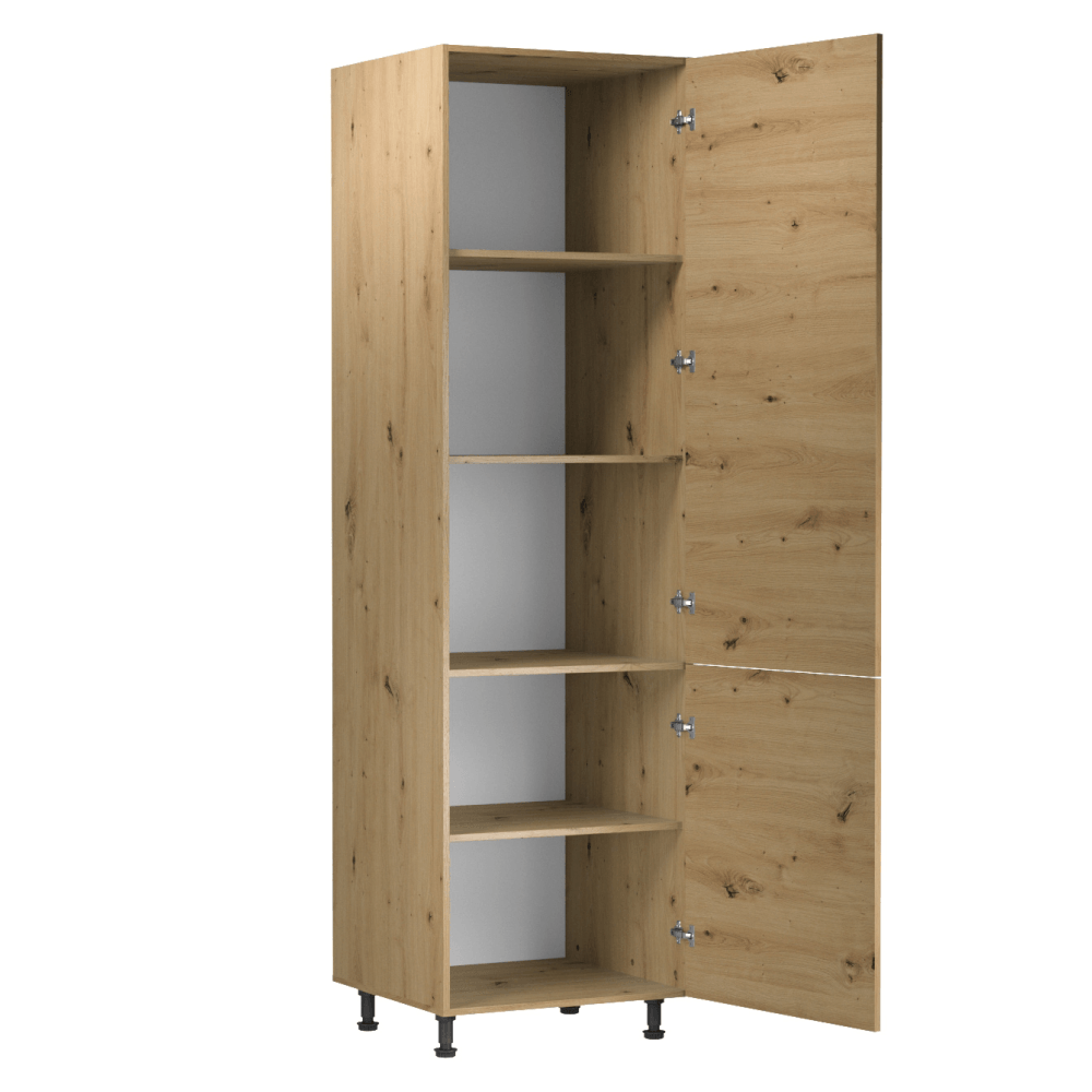 Dulap alimentar cu rafturi, stejar artizanal, universal, LANGEN D60R — imaginea 3