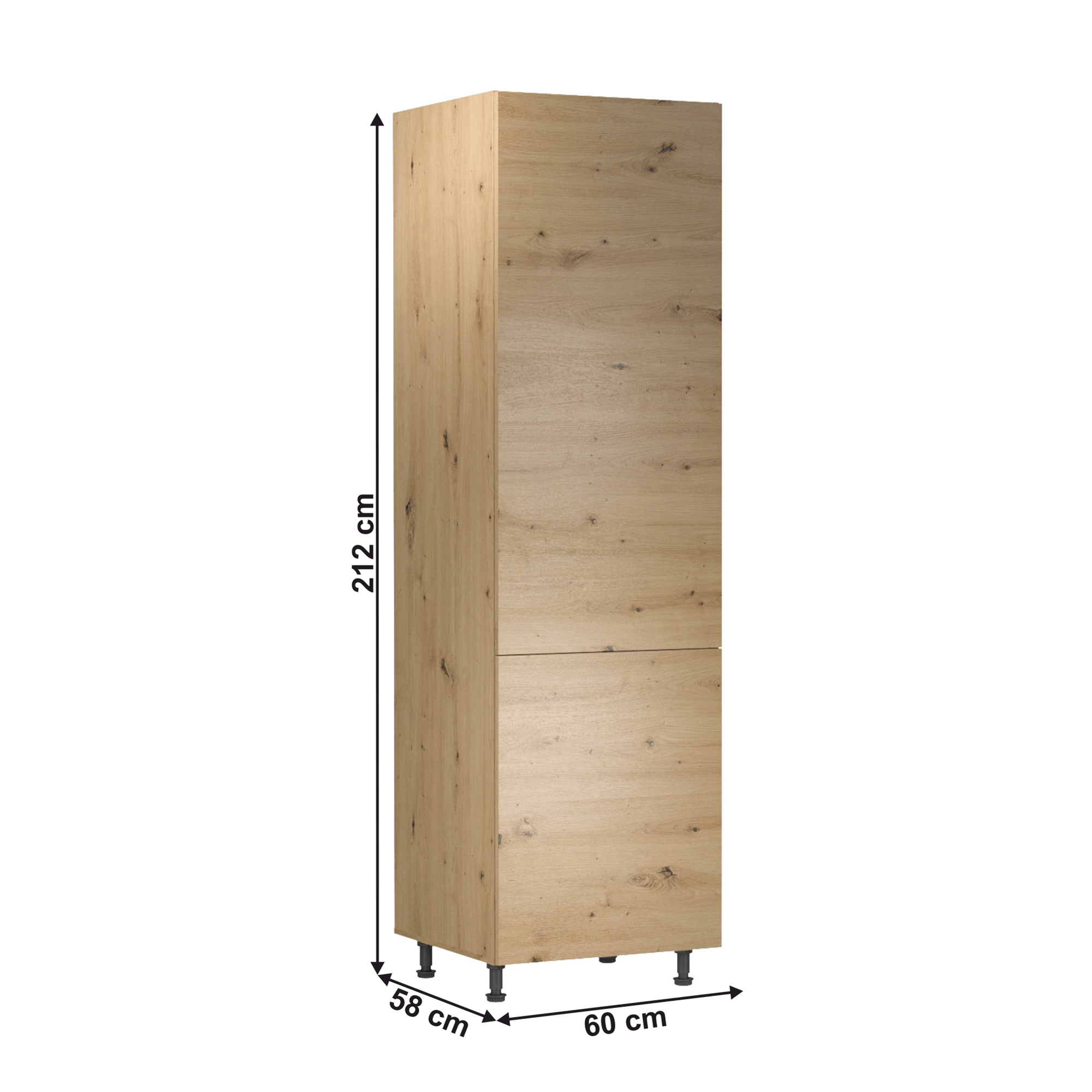 Dulap alimentar cu rafturi, stejar artizanal, universal, LANGEN D60R — imaginea 4