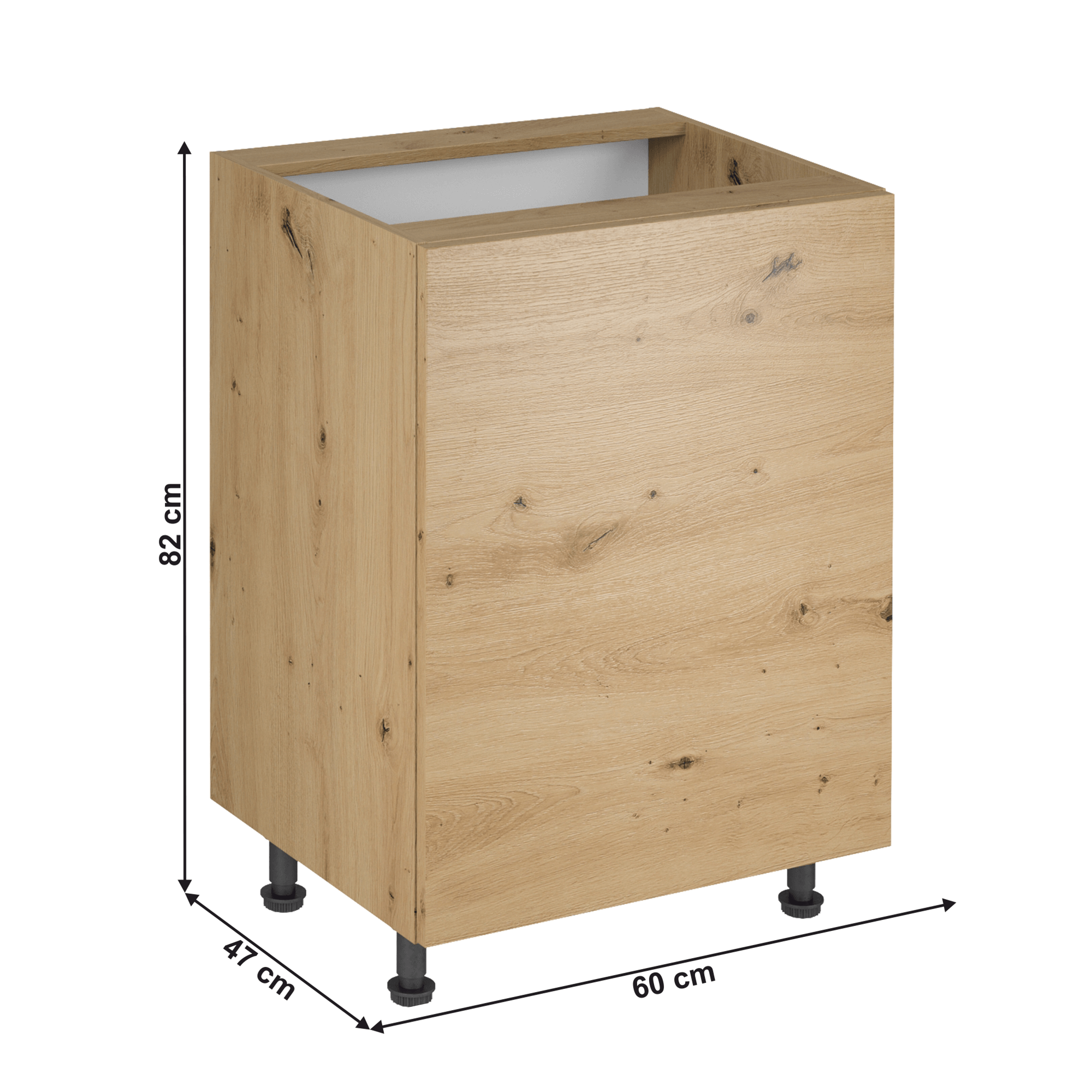 Dulap de jos, stejar artizanal, universal, LANGEN D60 — imaginea 6