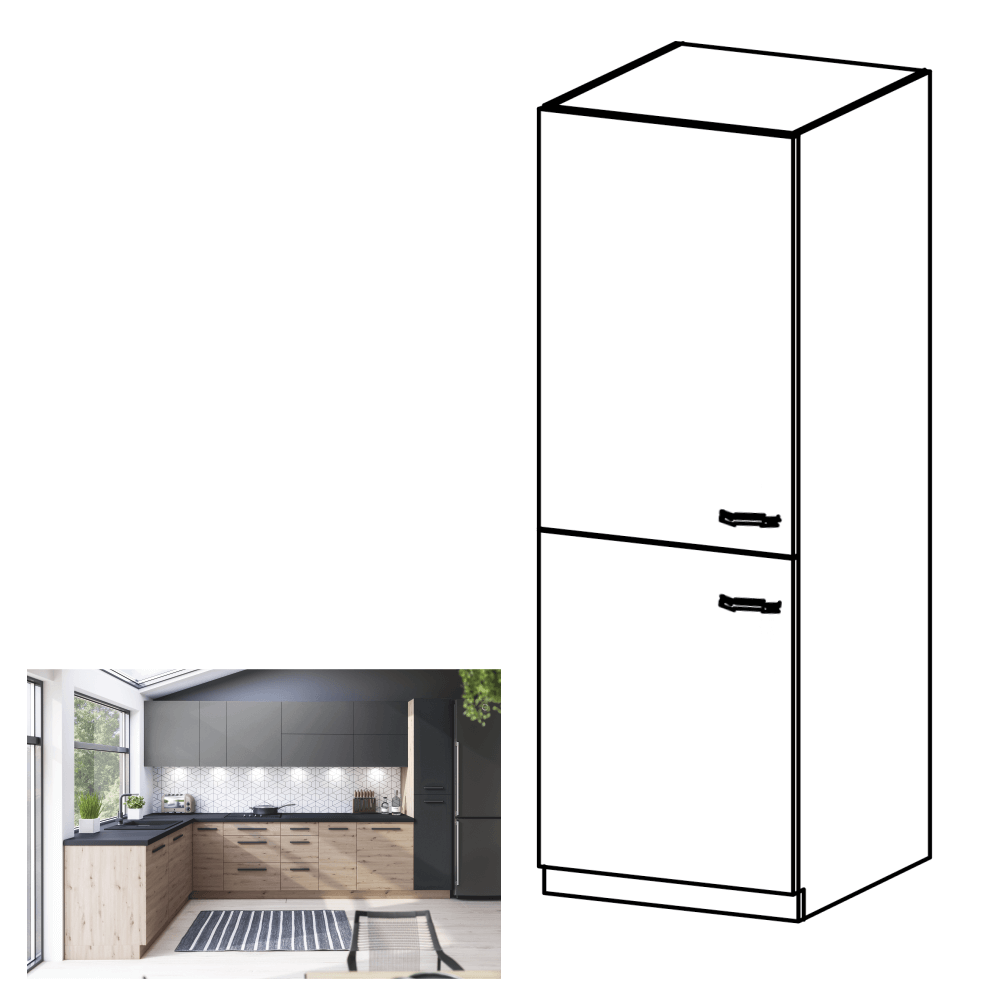 Dulap alimentar cu rafturi, stejar artizanal, universal, LANGEN D60R — imaginea 7
