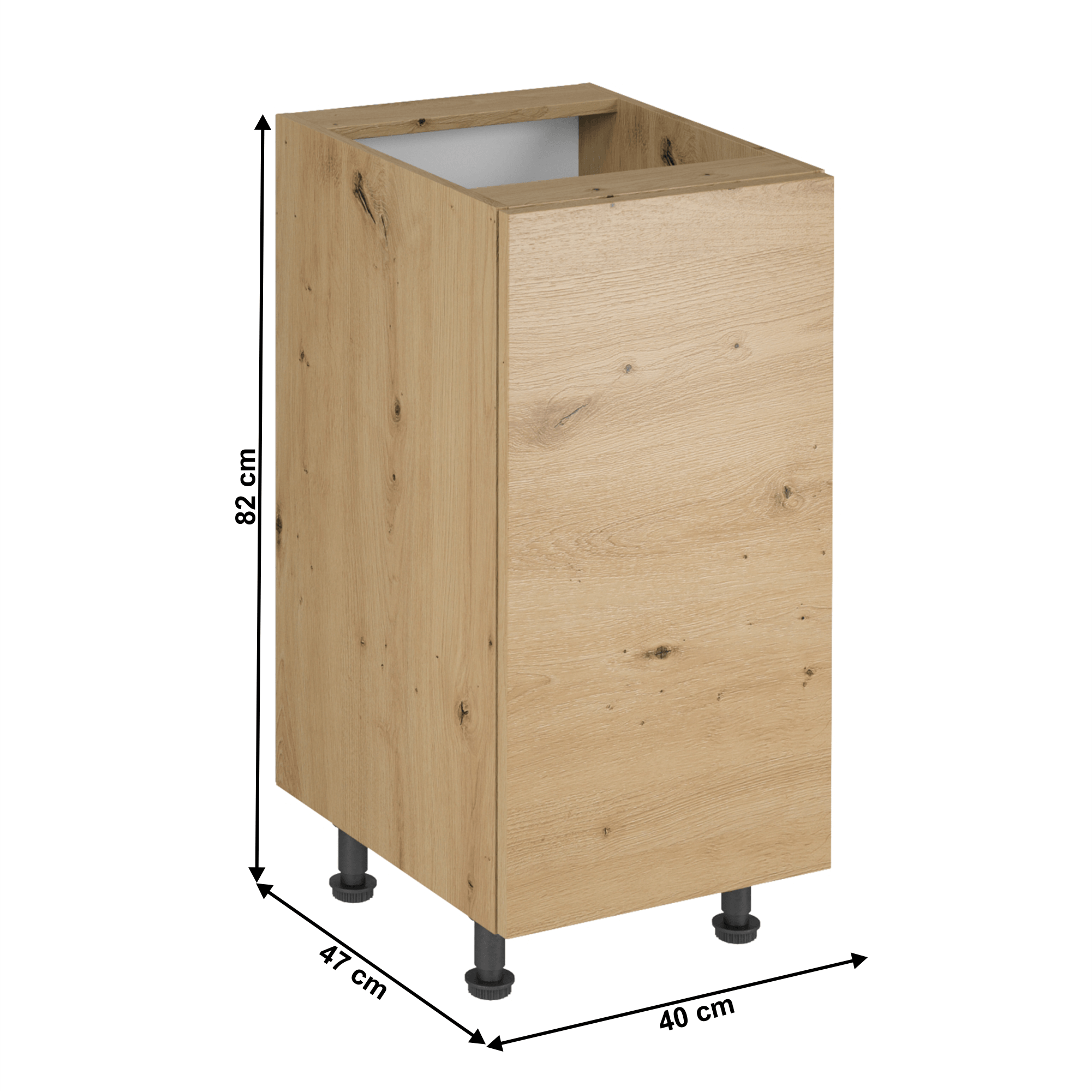 Dulap de jos, stejar artizanal, universal, LANGEN D40 — imaginea 6