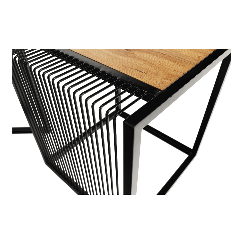Set a doua masute de cafea, stejar/negru, RIMBO — imaginea 2