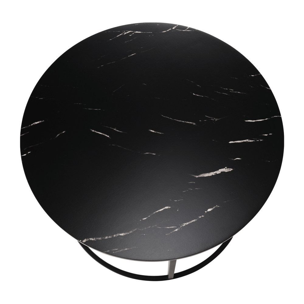Masuta de cafea, marmura neagra / metal negru, GAGIN — imaginea 2