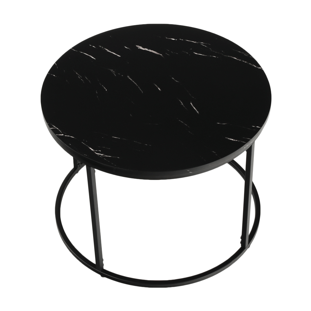 Masuta de cafea, marmura neagra / metal negru, GAGIN — imaginea 3