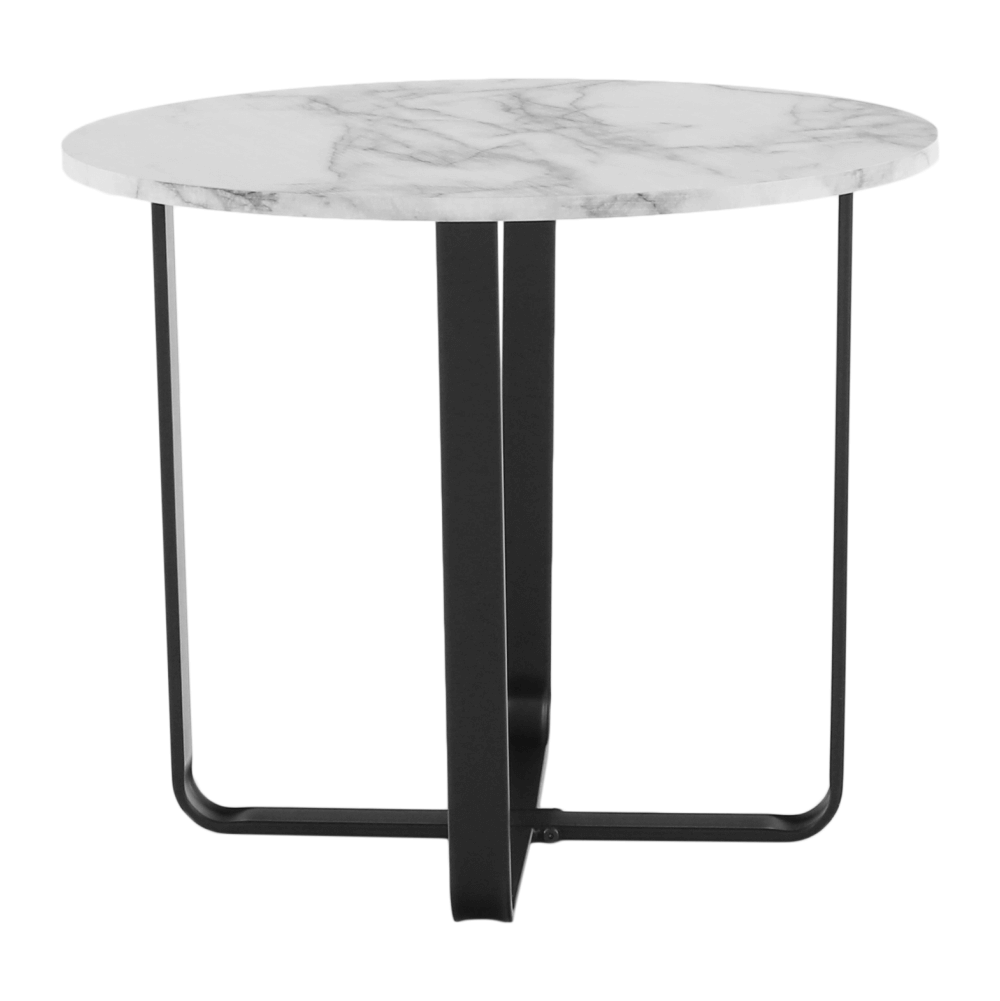 Masuta de cafea, marmura alba / metal negru, SALINO — imaginea 6