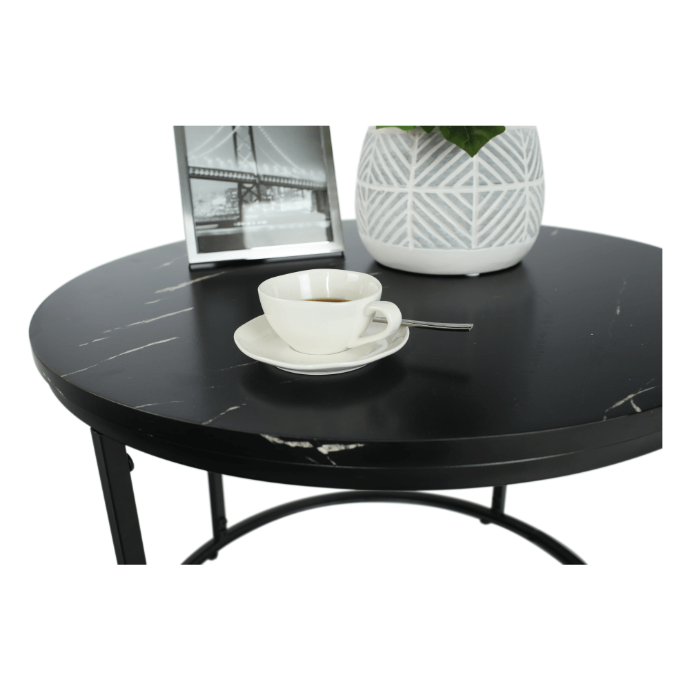 Masuta de cafea, marmura neagra / metal negru, GAGIN — imaginea 13