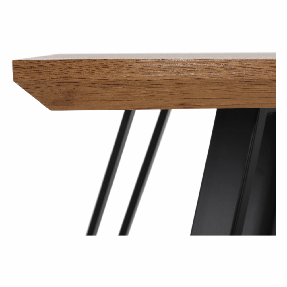 Masa dining, stejar/negru, 140x83 cm, PEDAL — imaginea 4