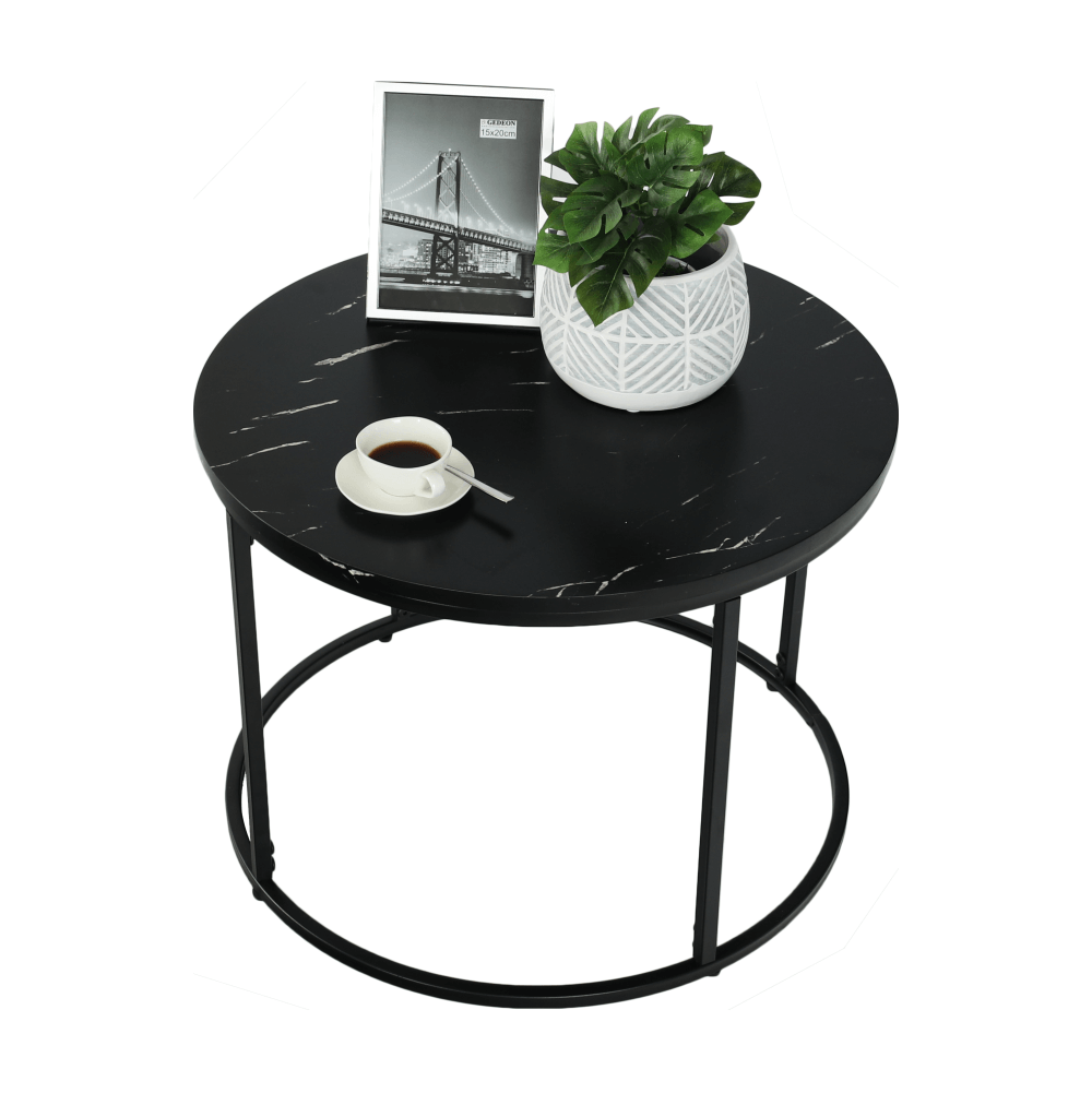 Masuta de cafea, marmura neagra / metal negru, GAGIN — imaginea 14