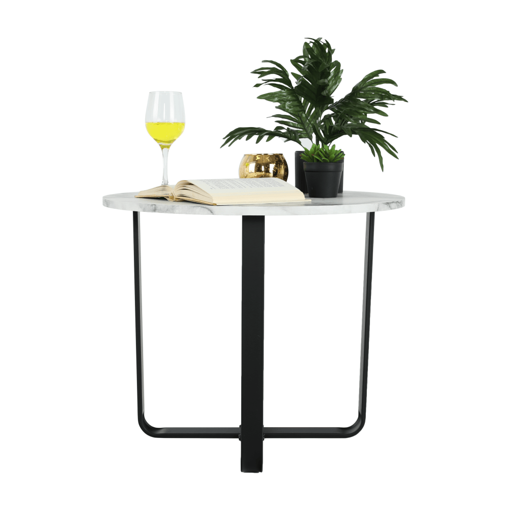 Masuta de cafea, marmura alba / metal negru, SALINO — imaginea 14