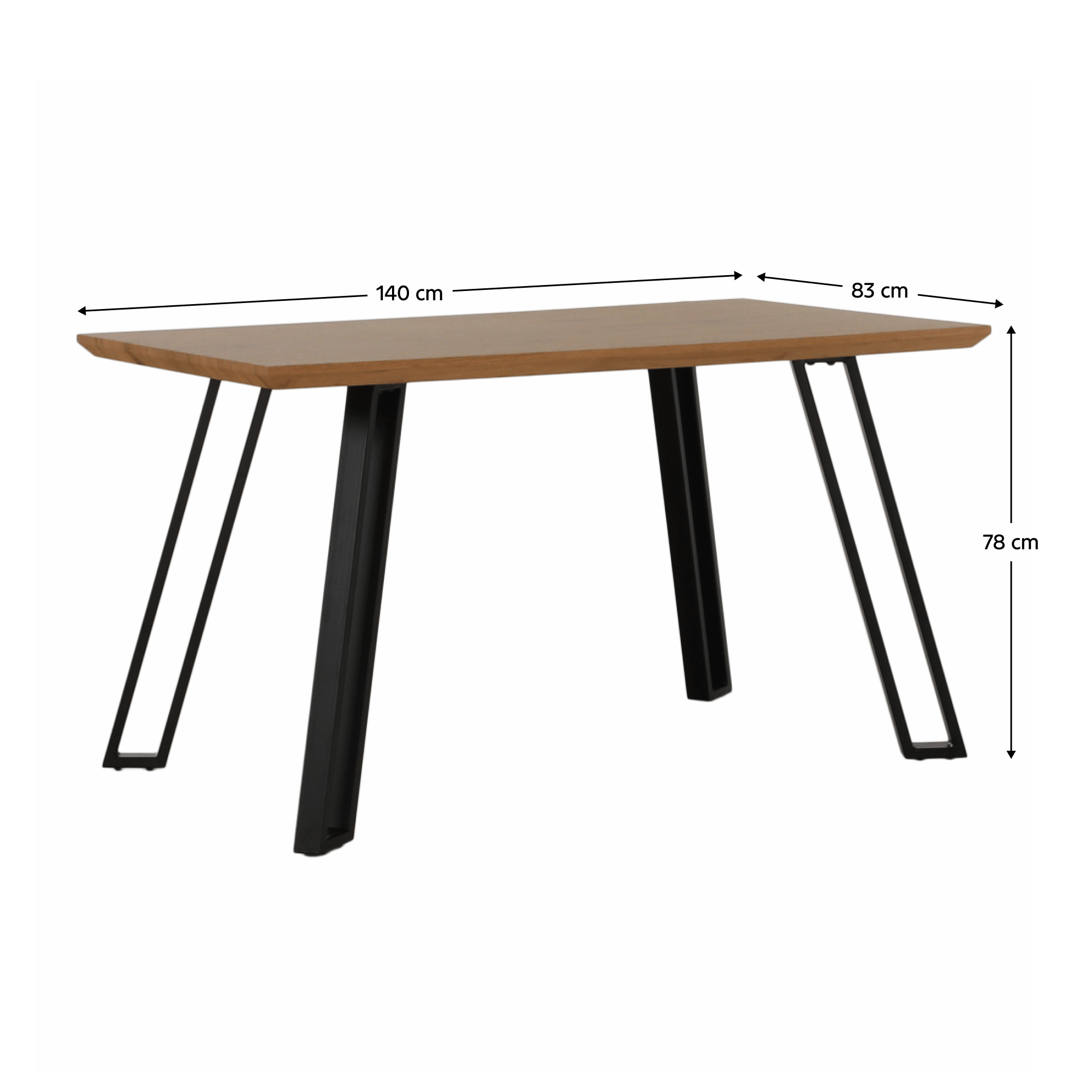 Masa dining, stejar/negru, 140x83 cm, PEDAL — imaginea 17