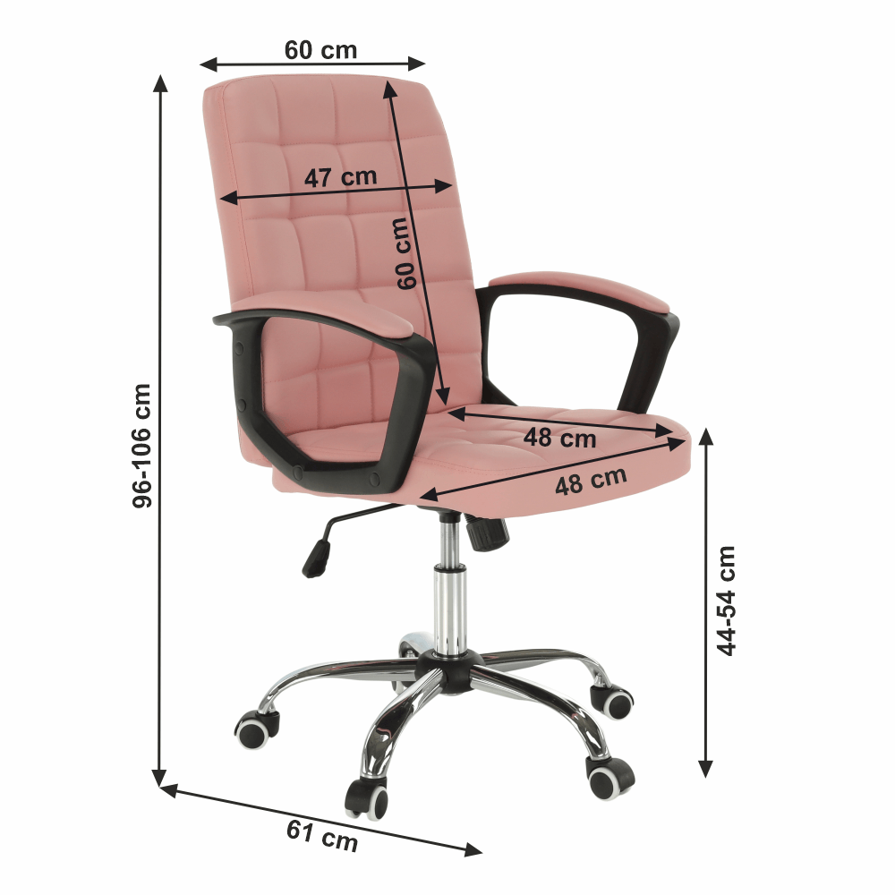Fotoliu de birou, piele ecologica roz RULIS — imaginea 4