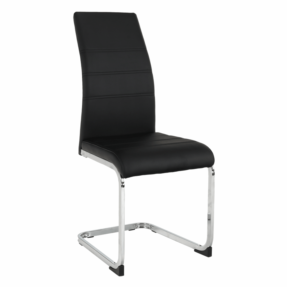 Scaun dining, negru / crom, VATENA