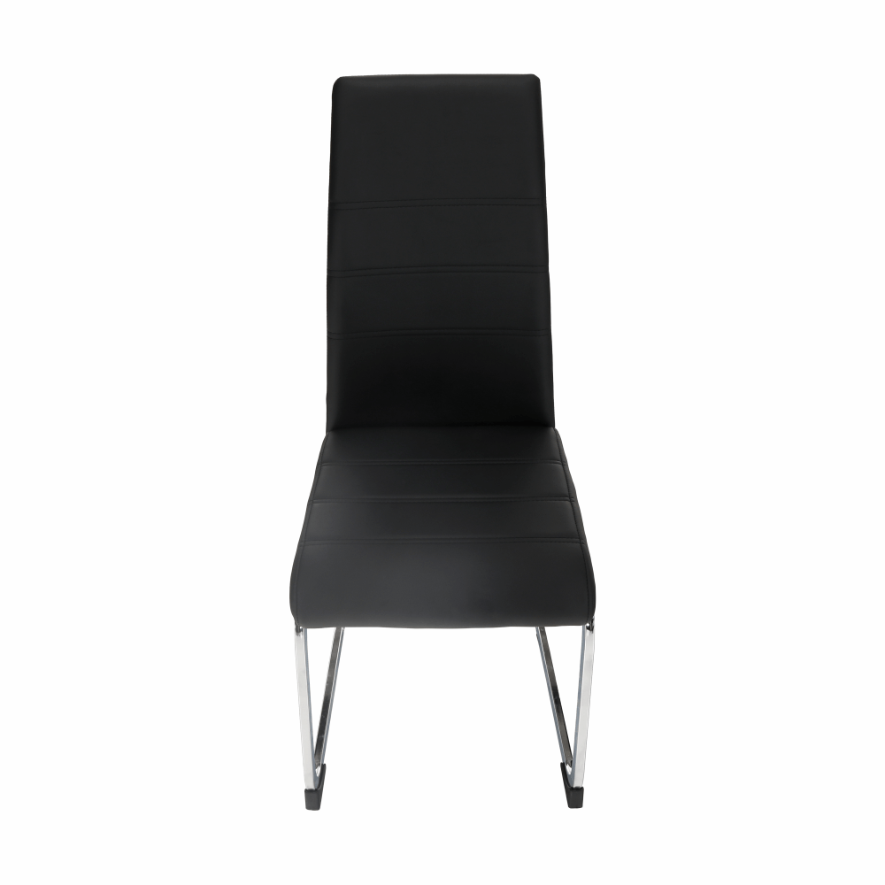Scaun dining, negru / crom, VATENA — imaginea 2