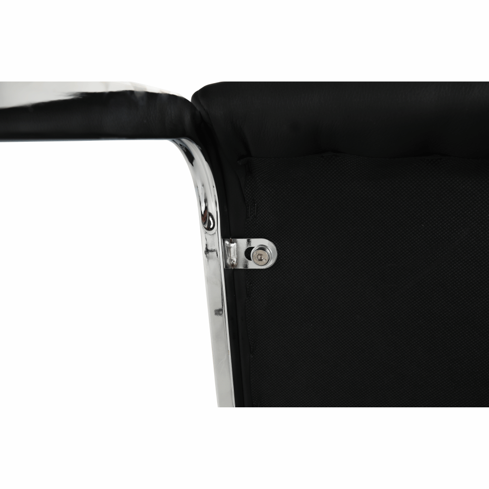 Scaun dining, negru / crom, VATENA — imaginea 6