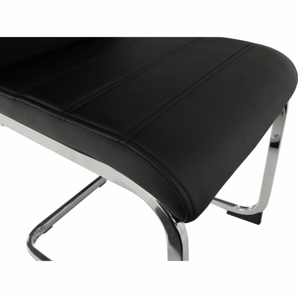 Scaun dining, negru / crom, VATENA — imaginea 9