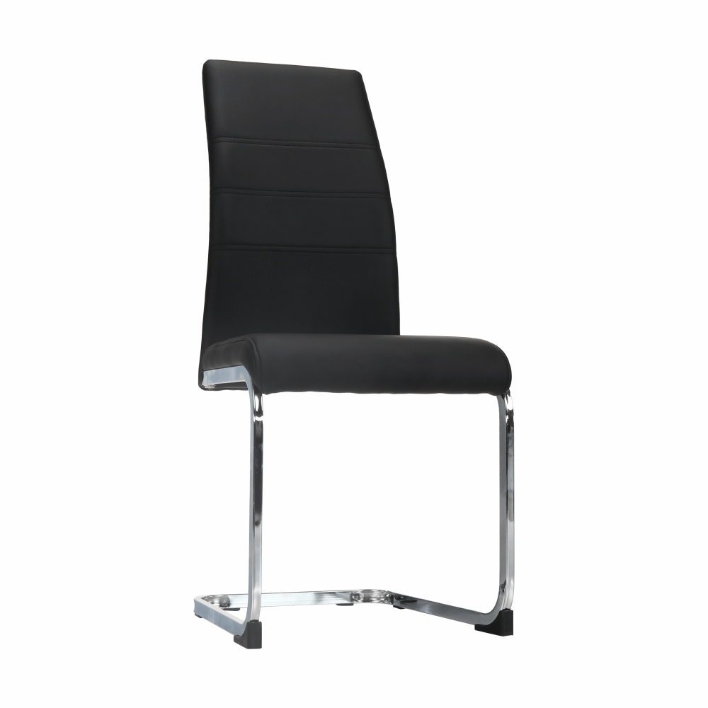 Scaun dining, negru / crom, VATENA — imaginea 10