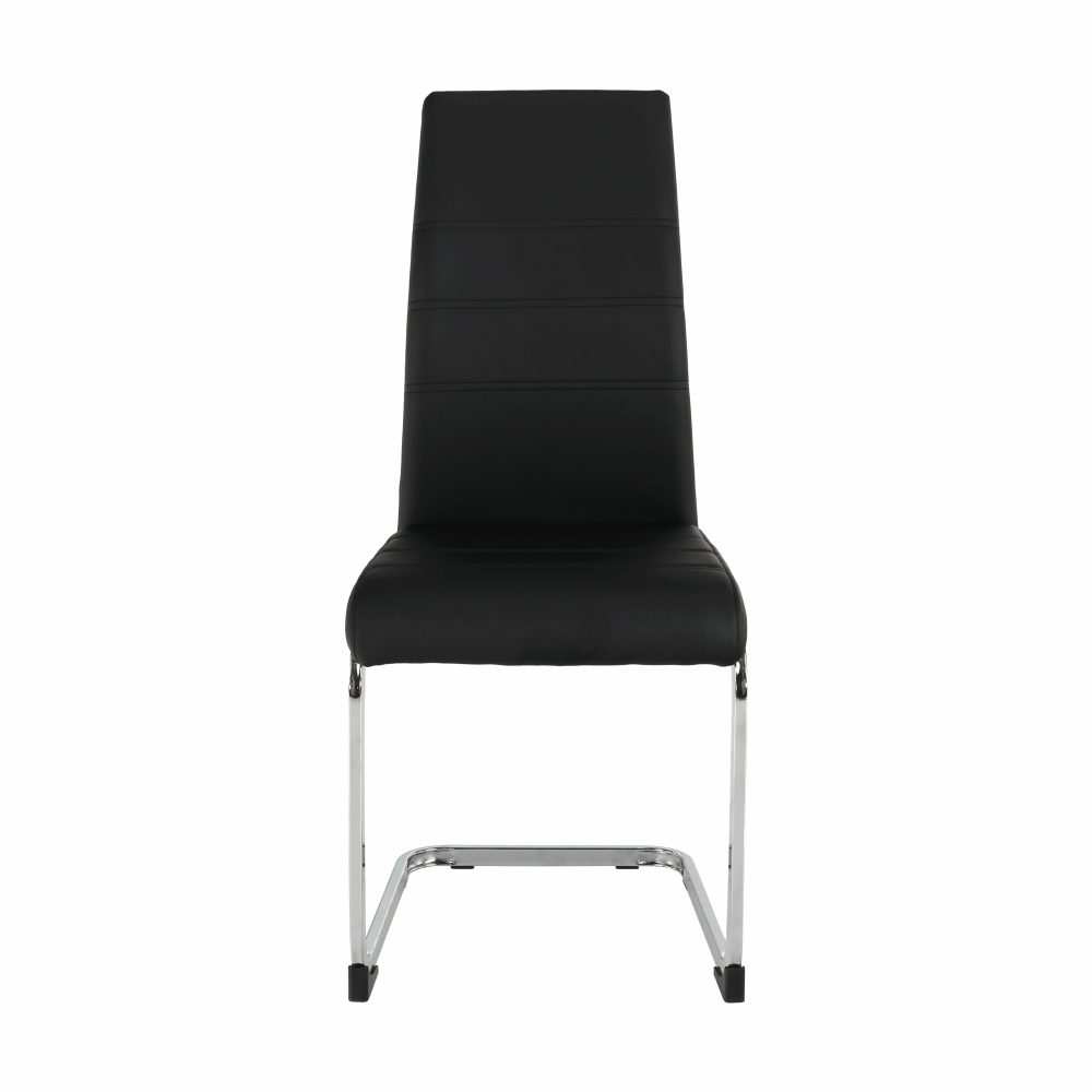 Scaun dining, negru / crom, VATENA — imaginea 11