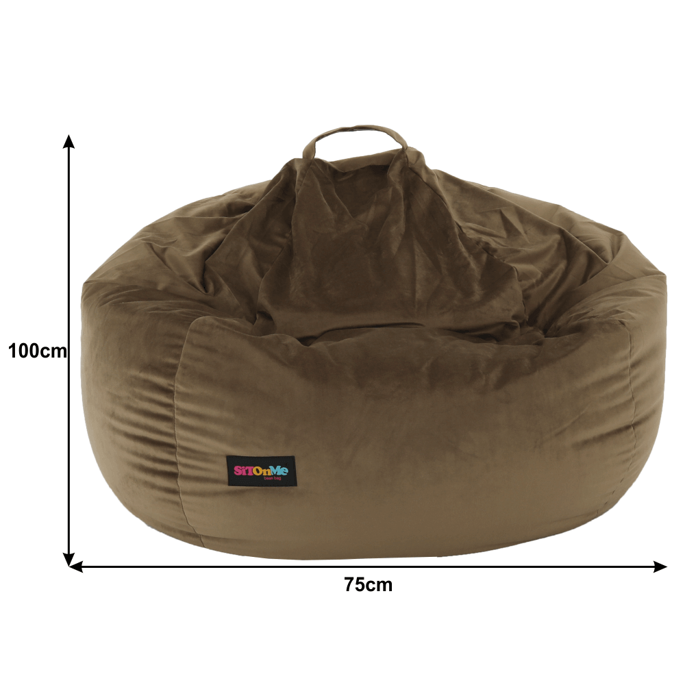Fotoliu tip sac, material textil gri-maro TAUPE, TRIKALO — imaginea 2