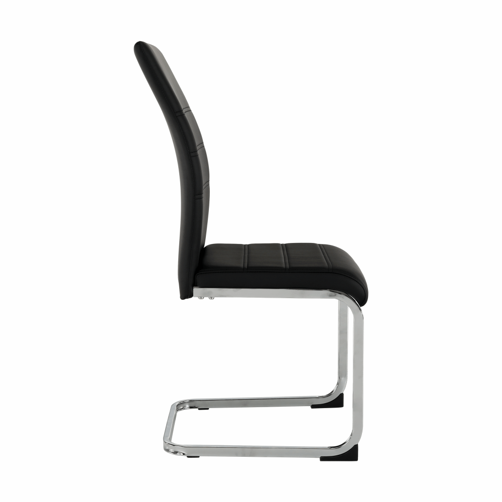 Scaun dining, negru / crom, VATENA — imaginea 12
