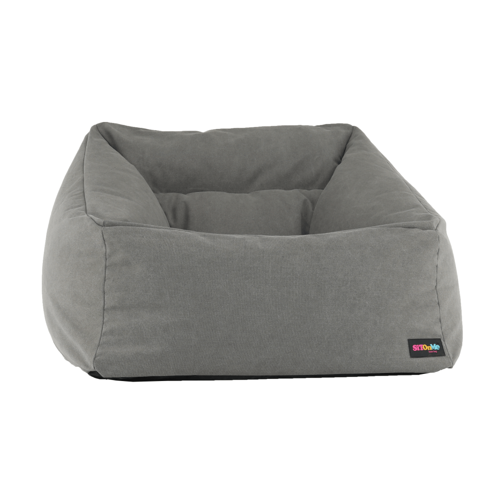 Fotoliu tip sac, material textil gri, URASON — imaginea 2