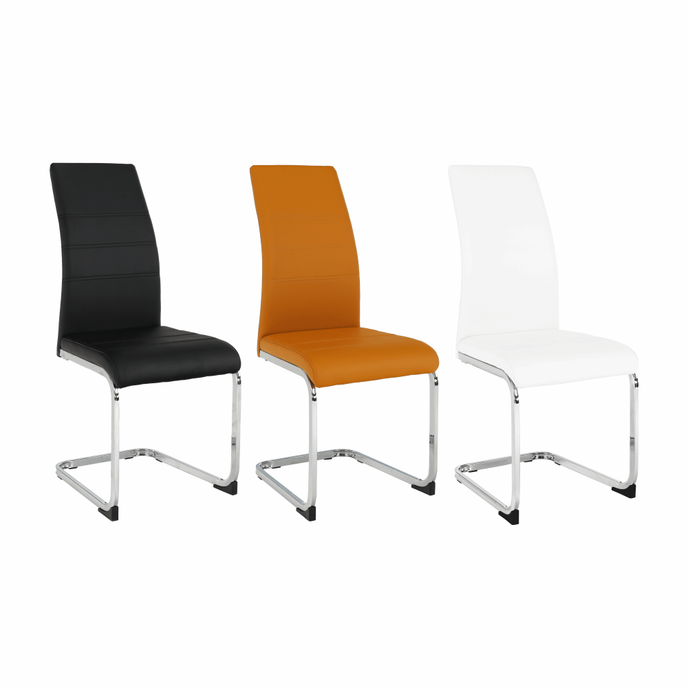 Scaun dining, negru / crom, VATENA — imaginea 15