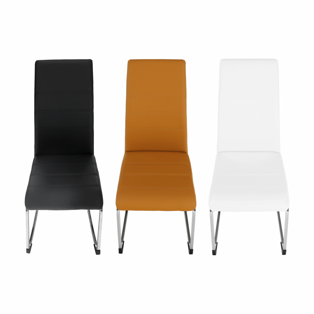 Scaun dining, negru / crom, VATENA — imaginea 16
