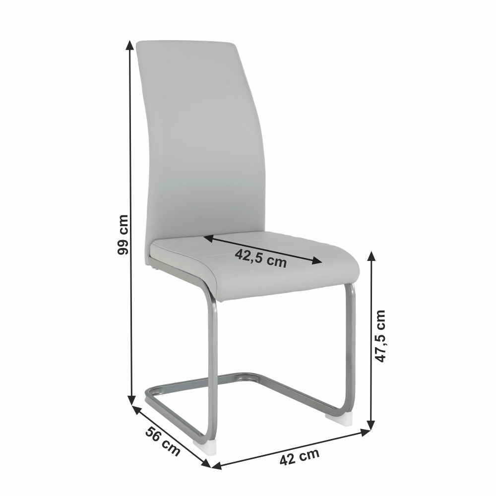 Scaun dining, gri deschis / gri, NOBATA — imaginea 14