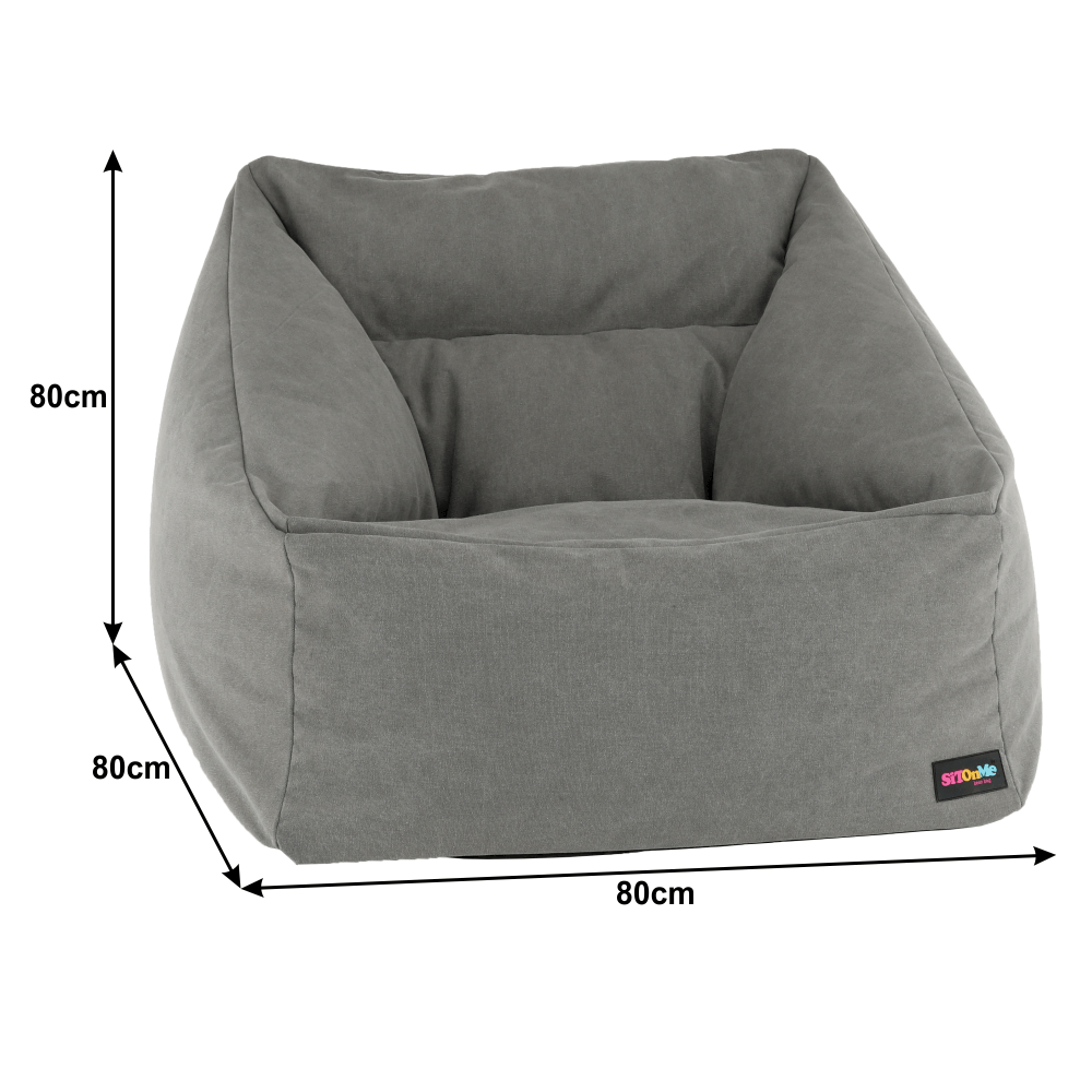 Fotoliu tip sac, material textil gri, URASON — imaginea 6