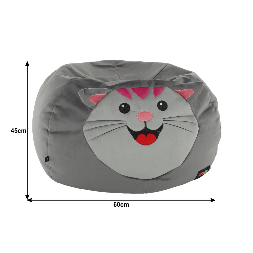 Fotoliu tip sac, material textil gri, BABY TIPUL 1 — imaginea 3
