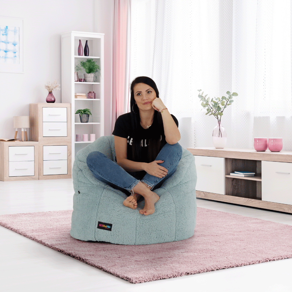 Fotoliu tip sac, material textil mentol, ALMERO — imaginea 2