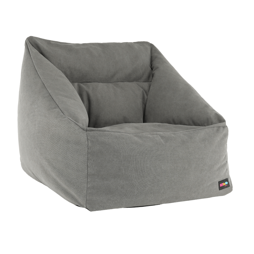 Fotoliu tip sac, material textil gri, URASON — imaginea 7