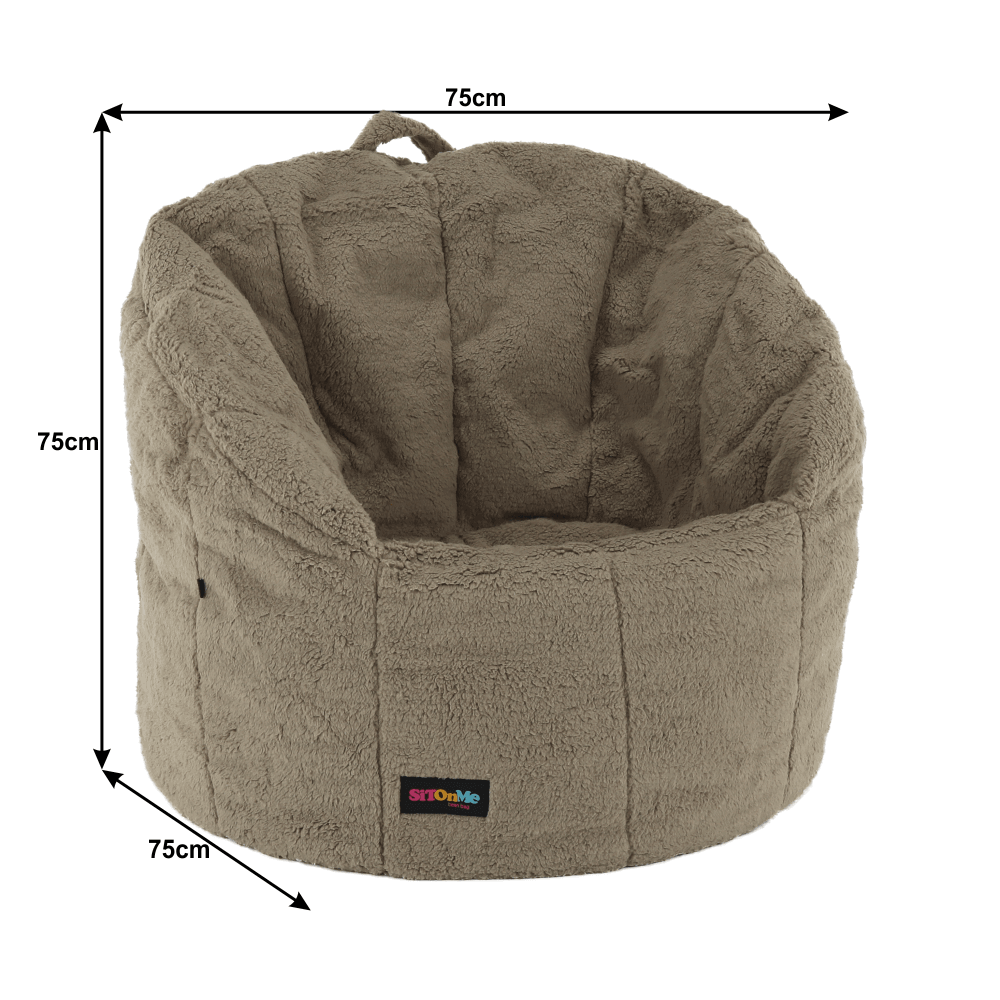 Fotoliu tip sac, material textil maro deschis, ALMERO — imaginea 3